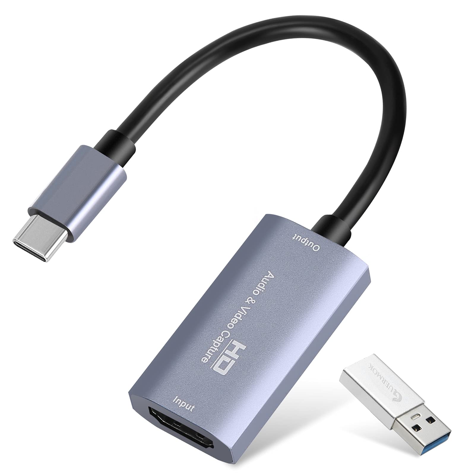 Guermok Video Capture Card, 4K USB3.0 HDMI to USB C, 1080P 60FPS & 2K 30FPS | Ca