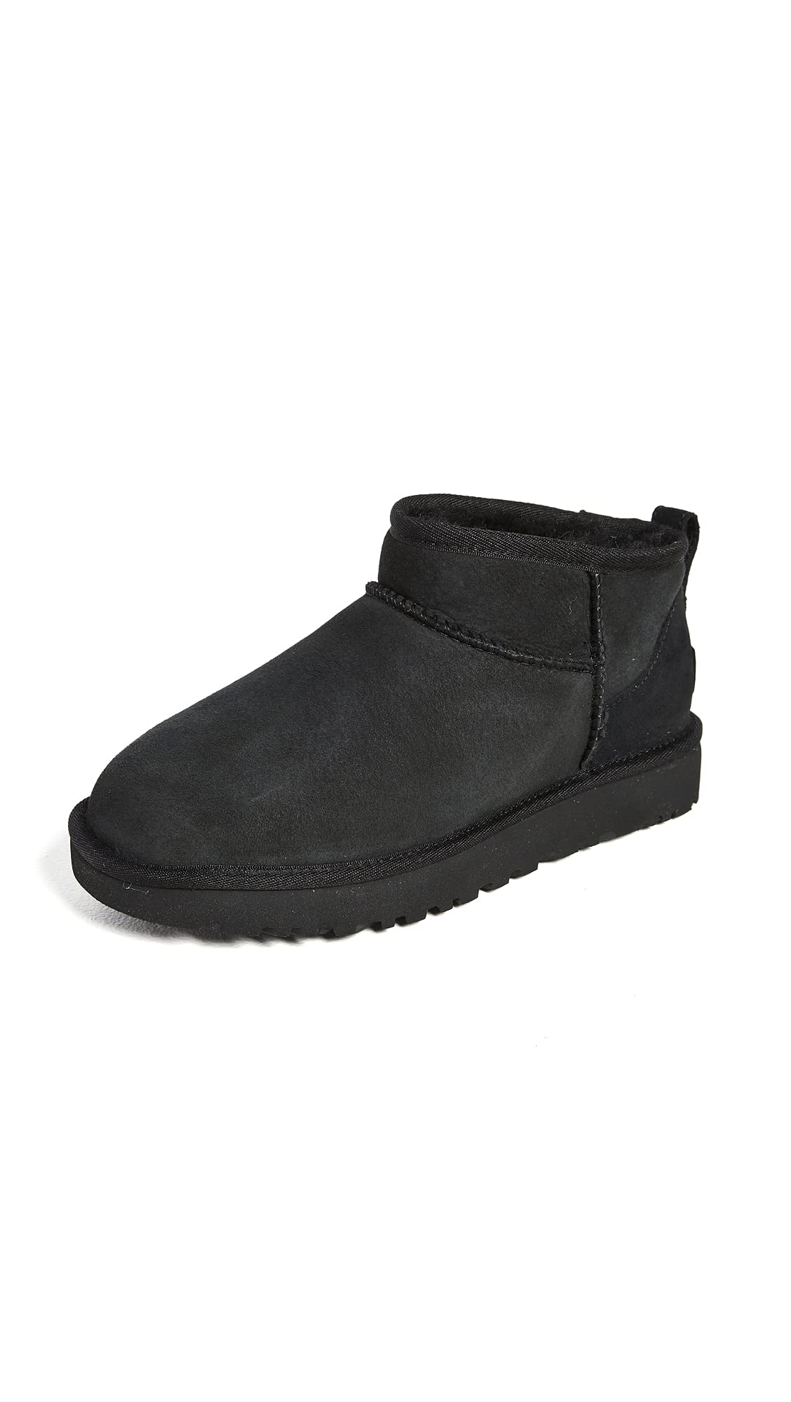 UGG Leather Ankle Boots Classic Ultra Mini Black