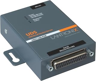 Lantronix UD11000P0-01 UDS1100-PoE One-Port Serial to Ethernet Device Server, RS-232/422/485 DB25F, 10/100 Ethernet RJ-45, PoE 802.3af