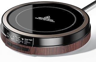 BEARWIND Coffee Mug Warmer for Desk, 50W, Cup Warmer 4 Temps & Timer - Wood | Smart Display; 12H Timer; Auto Shut Off; Fast Heating; Easy-Clean; Candle Warmer Plate; Gift for Coffee Lovers