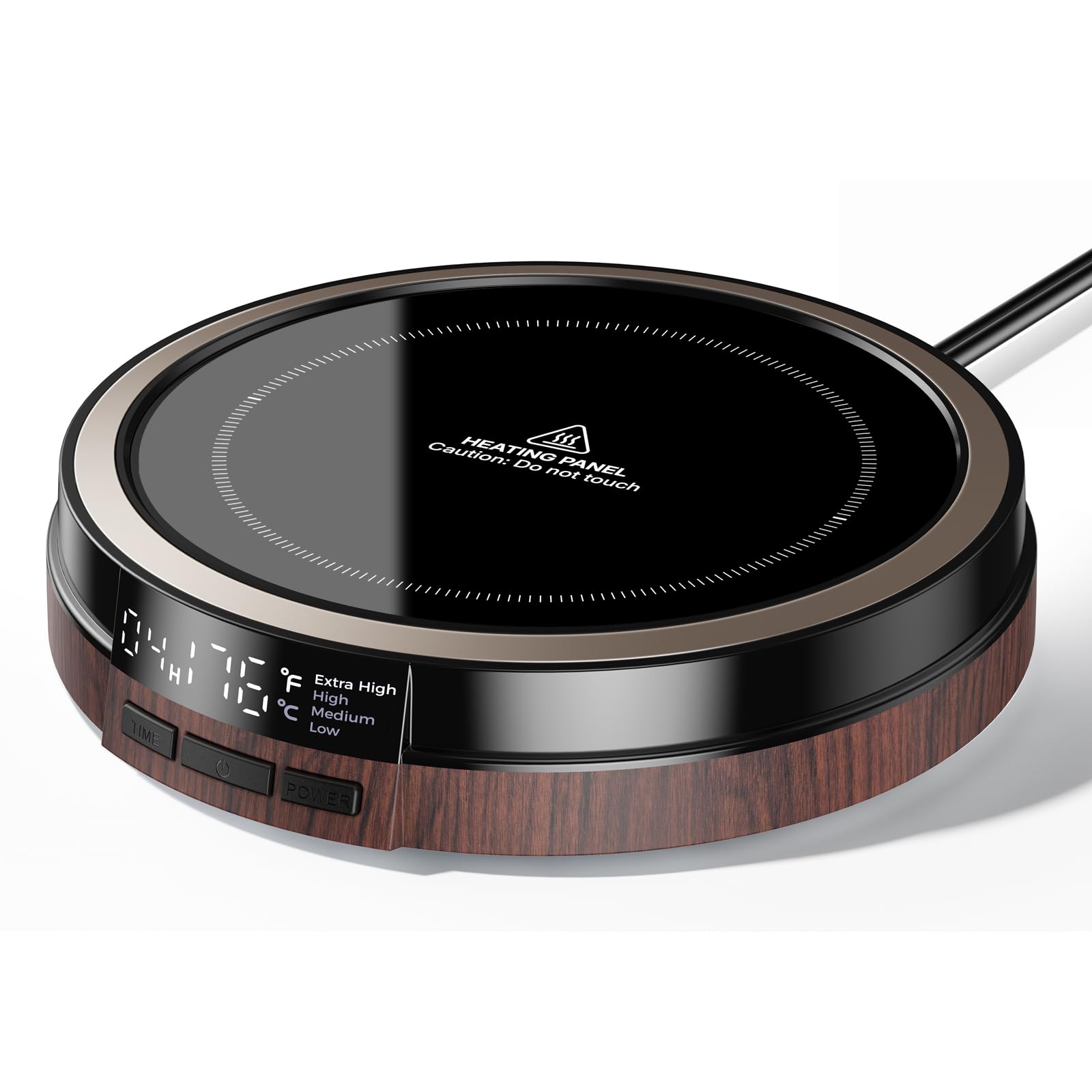 BEARWIND Coffee Mug Warmer for Desk, 50W, Cup Warmer 4 Temps & Timer - Wood | Sm