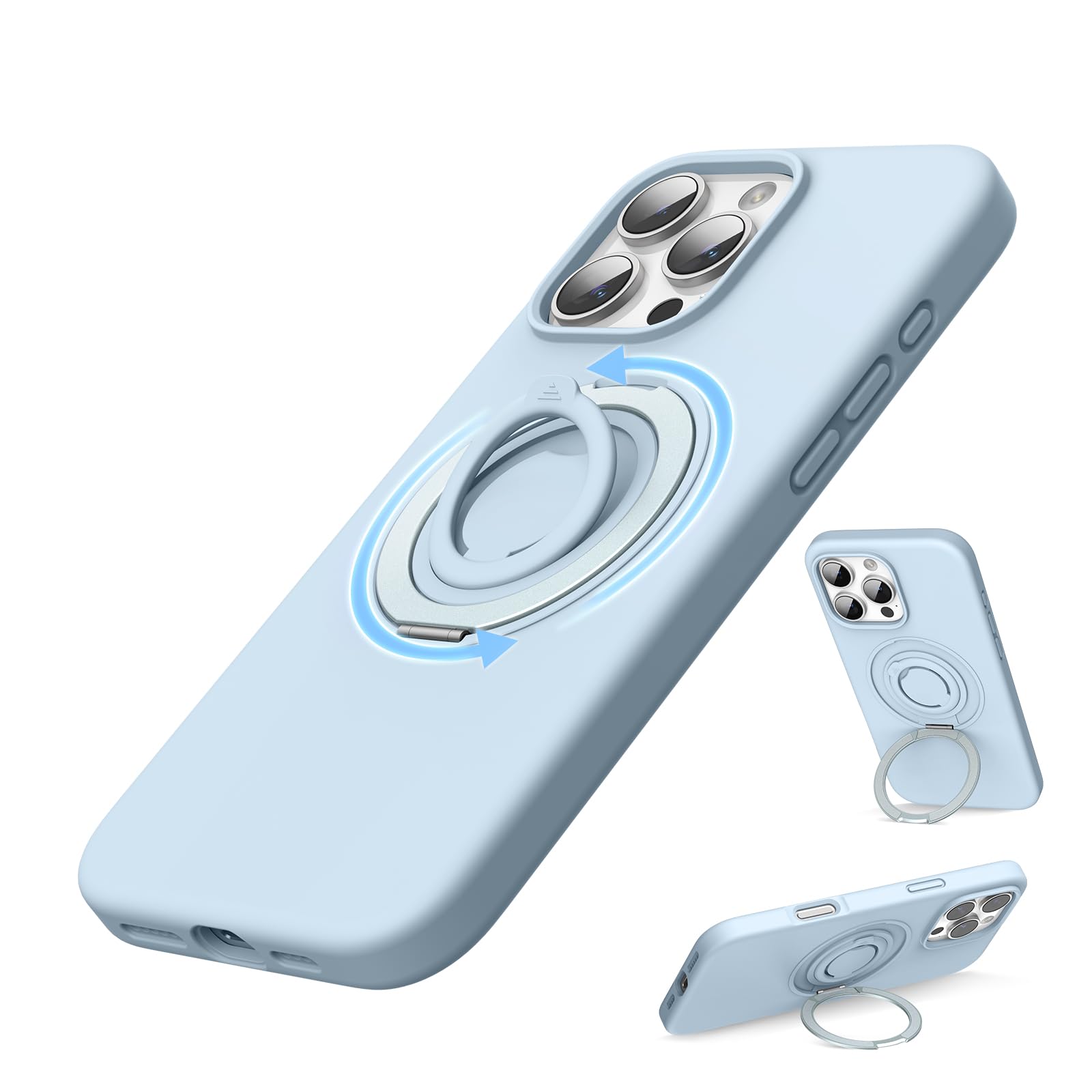 SURPHY für iPhone 16 Pro Hülle Silikon für MagSafe mit 360° Unsichtbarer Ständer