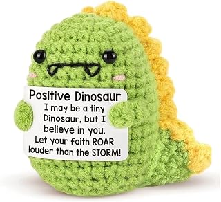 Inspirational Dinosaur Basket for Birthday Gifts Graduation Mother's Day Positive Crochet Emotional Cheer Dinosaur Desk Decor