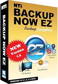 NTI Backup Now EZ 7.5 (for 1 Computer) | Full-System Image Backup | Cloud Backup | File-Folder Backup | Scheduled Backup | Available in Download and CD | Lifetime License (Not 1-Year Subscription)
