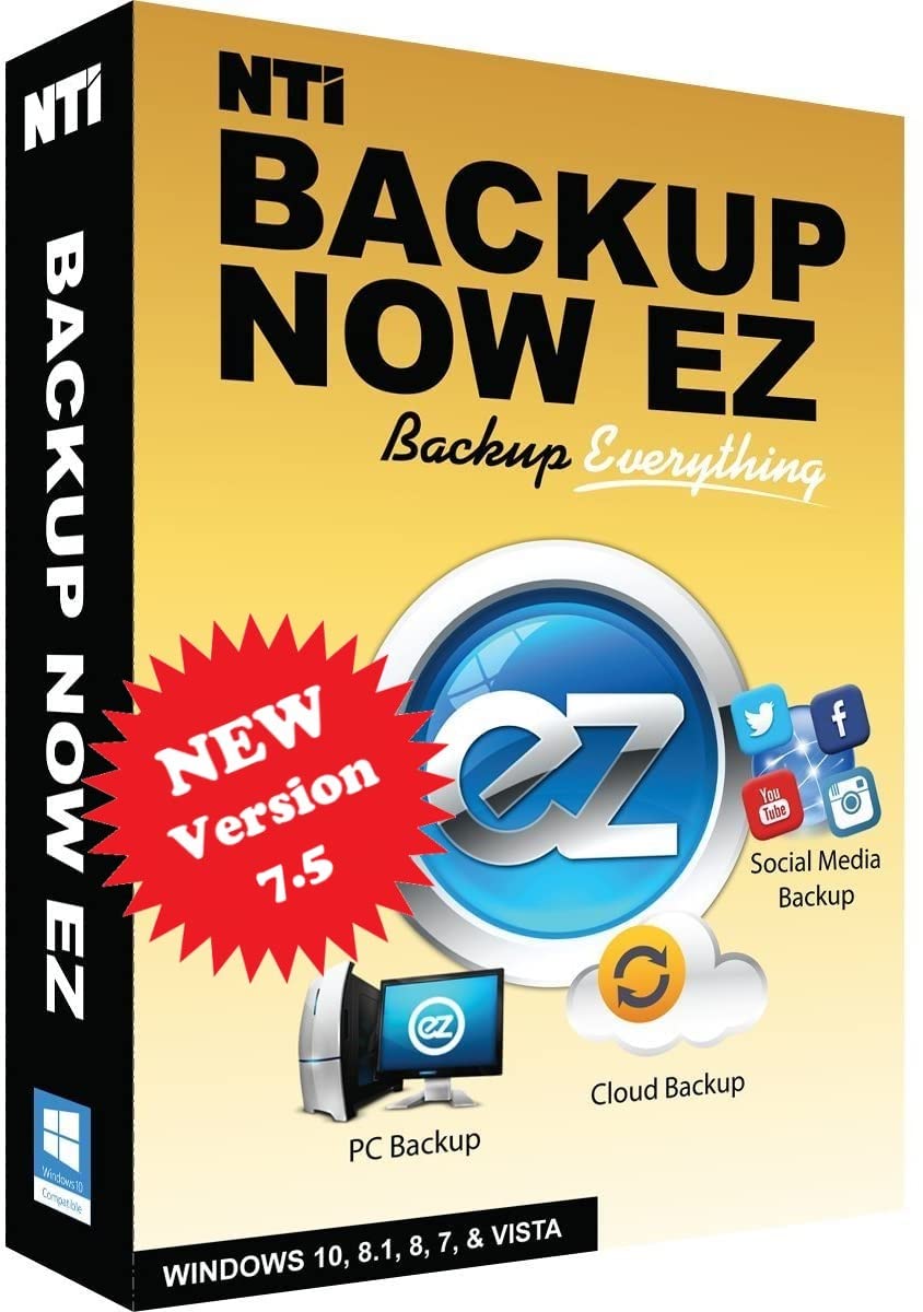 NTI Backup Now EZ 7.5 (for 1 Computer) | Full-System Image Backup | Cloud Backup