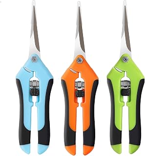 BEoffer 3 Pack Pruning Shears 6.5 Inch Stainless Steel Garden Scissors | With Sharp Precision Blades, Comfortable Ergonomic Hand Snips for Deadheading, Flowers, Trimming Herbs, Shaping Small Plants