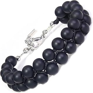 Triple Protection Bracelet for Men - HASKARE Natural Stone Tiger Eye Hematite Obsidian Handmade Balance Chakra Protection Healing Crystal Bracelet Mens Jewelry Beads Bracelet Durable Wire Bead Bracelet