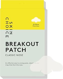 SKIN CHOICE Pore Nose Strips, Hydrocolloid Nose Patches, Blackheads, 10 PCs