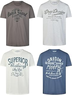 riverso RIVLeon Men's Short Sleeve Crew Neck T-Shirt, 100% Cotton, Green, Blue, White, Grey, Red, Orange, S, M, L, XL, 2XL, 3XL, 4XL, 5XL