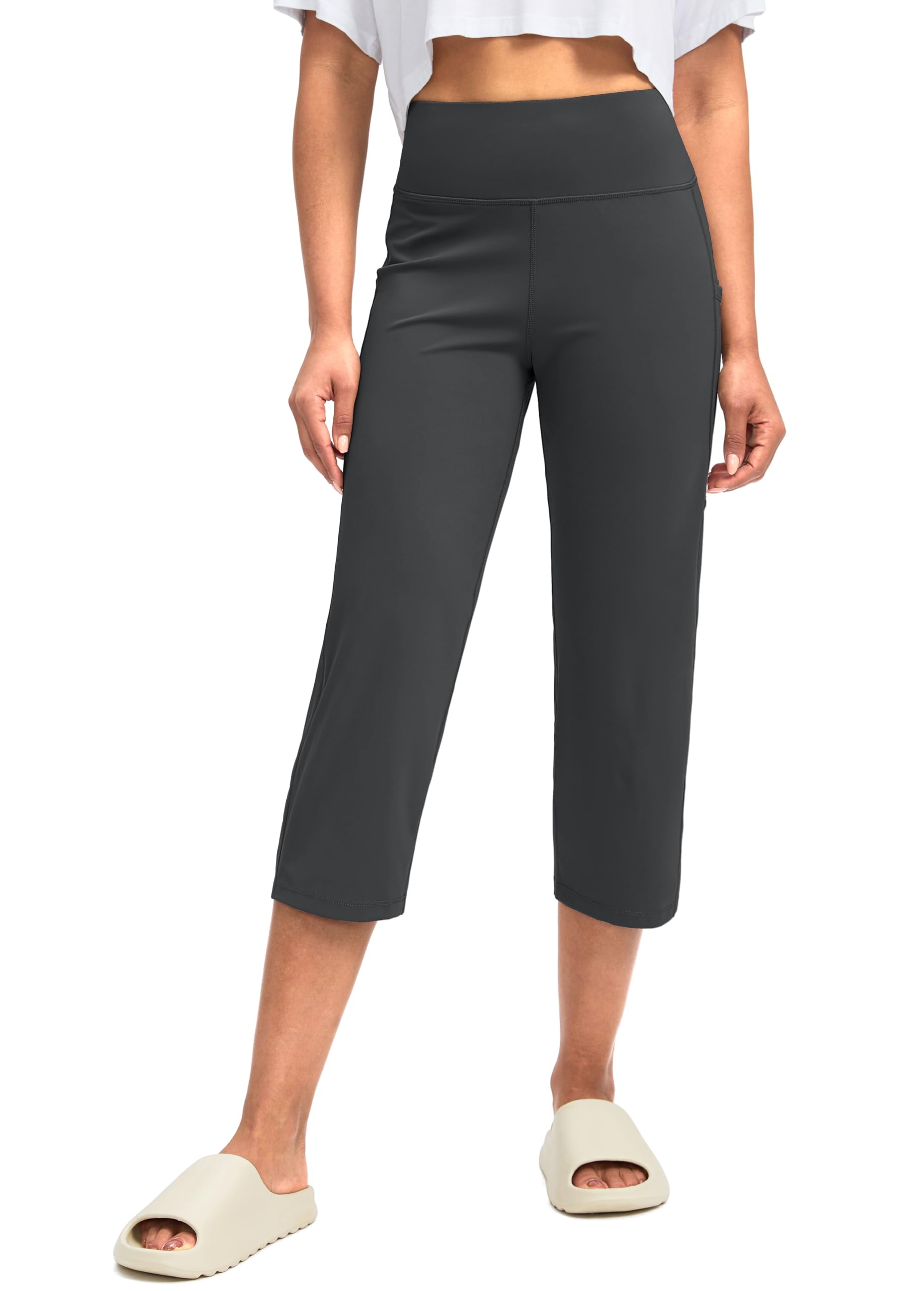 G Gradual Capri Pants for Women High Waist Workout Yoga Pants with Pockets Tummy