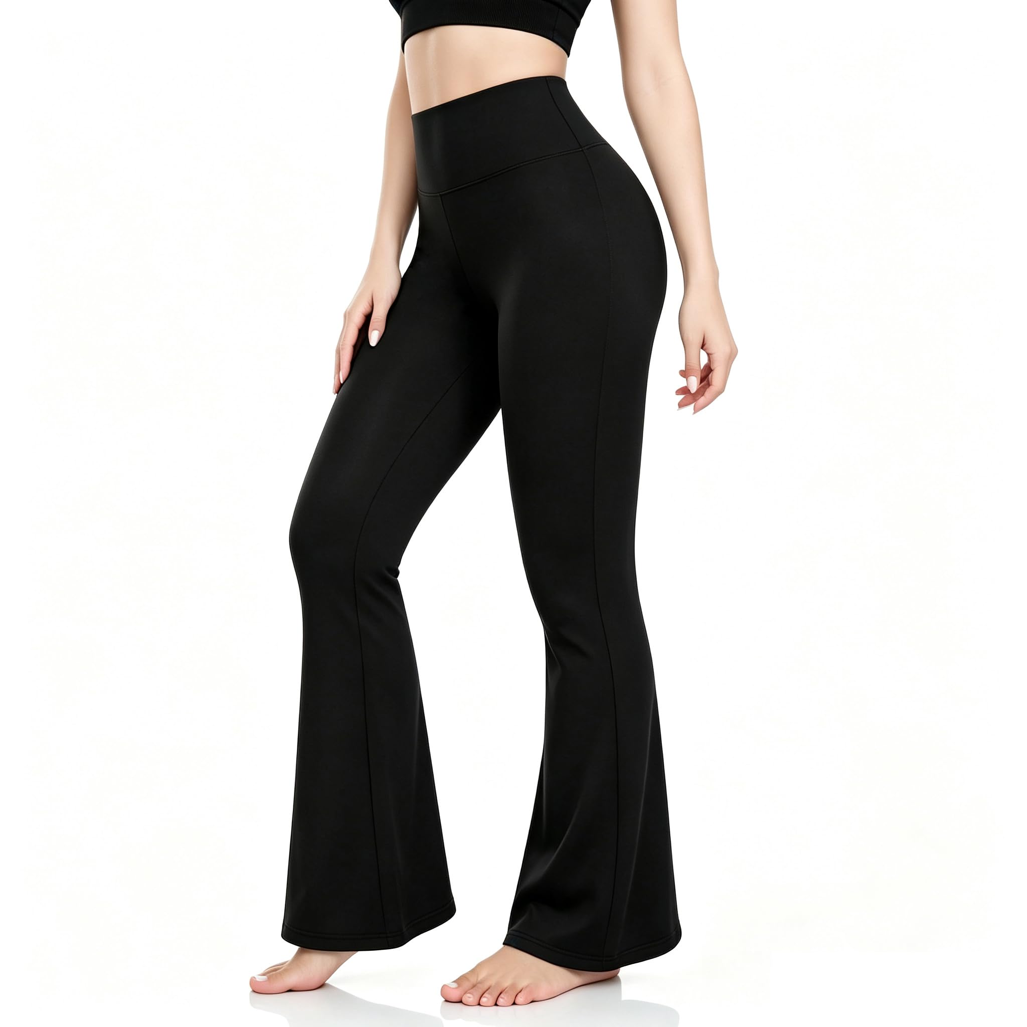 ACTINPUT Yoga Pants for Women Flared Leggings High Waisted Bootcut Black Trouser