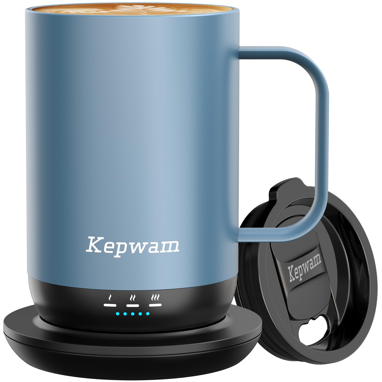 Kepwam Heated Coffee Mug Rechargeable T1, 16oz Constant Temp Control Mug | 3-Tem
