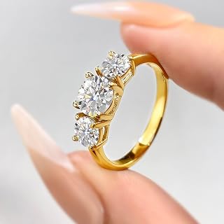1 Pcs Classic 1 Carat Moissanite Engagement Ring Engagement Ring for Women Wedding Ring Friendship Jewelry Fashion Jewelry Fine Gift for Valentine's Day