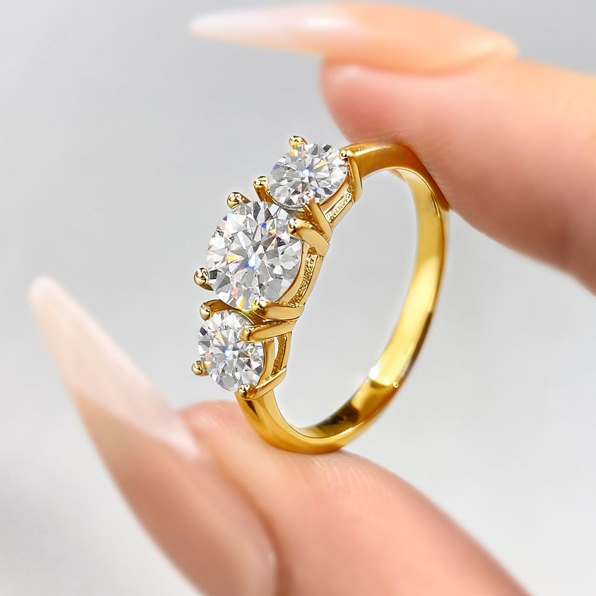 1 Pcs Classic 1 Carat Moissanite Engagement Ring Engagement Ring for Women Weddi