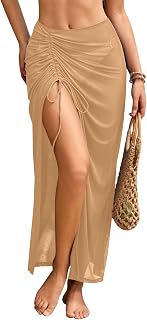 AI'MAGE Women Sheer Mesh Cover Up Swimwear Cover Up Long Beach Cover Up Swimsuit Cover Up Swimwear S-XXL