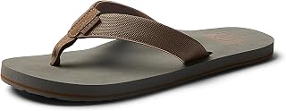Reef Twinpin Mens Beach Flip Flop, Soft Cushion Footbed, Water Friendly, Tan/Grey, 12
