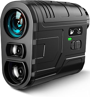 Golf Range Finder with Slope Switch, 1200Yards, Laser Rangefinder for Hunting, Rechargeable Golf Distance Finder with FlagPole Lock Vibration, Tournament Legal, Angle, Speed