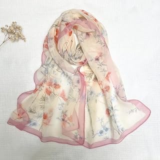 Women's Lightweight Elegant Floral Pattern Scarf Shawls Sun Protection