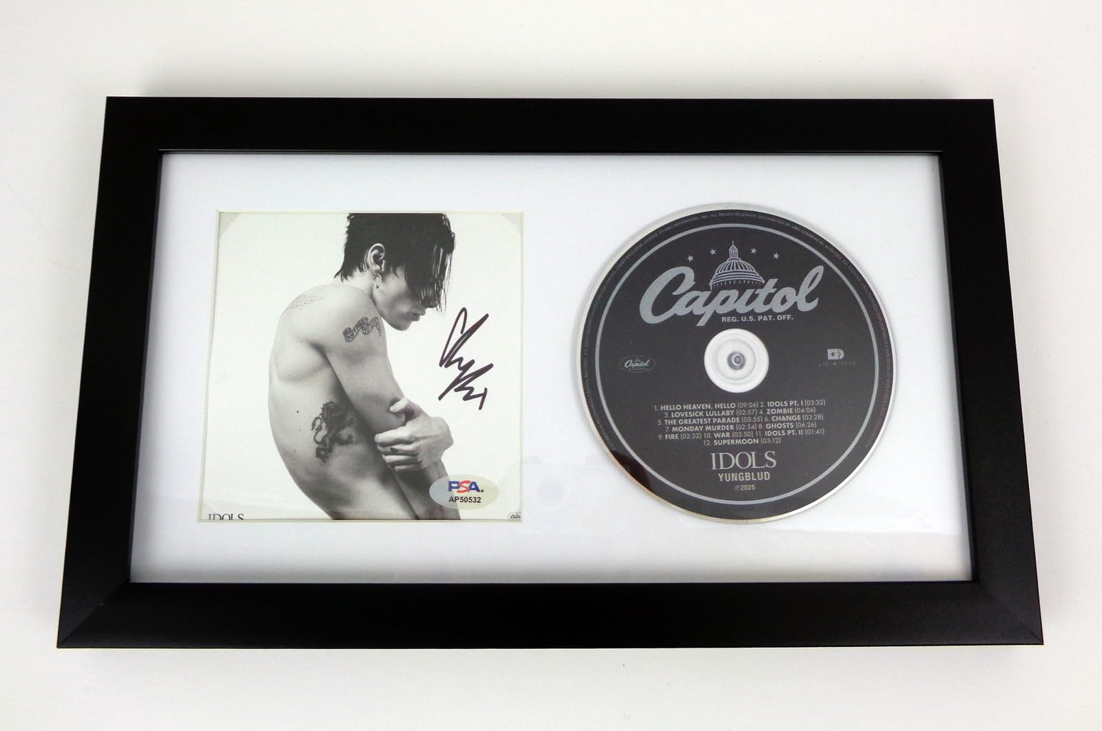 Idols CD Signed Autographed By Yungblud Dom Harrison Framed PSA/DNA COA A