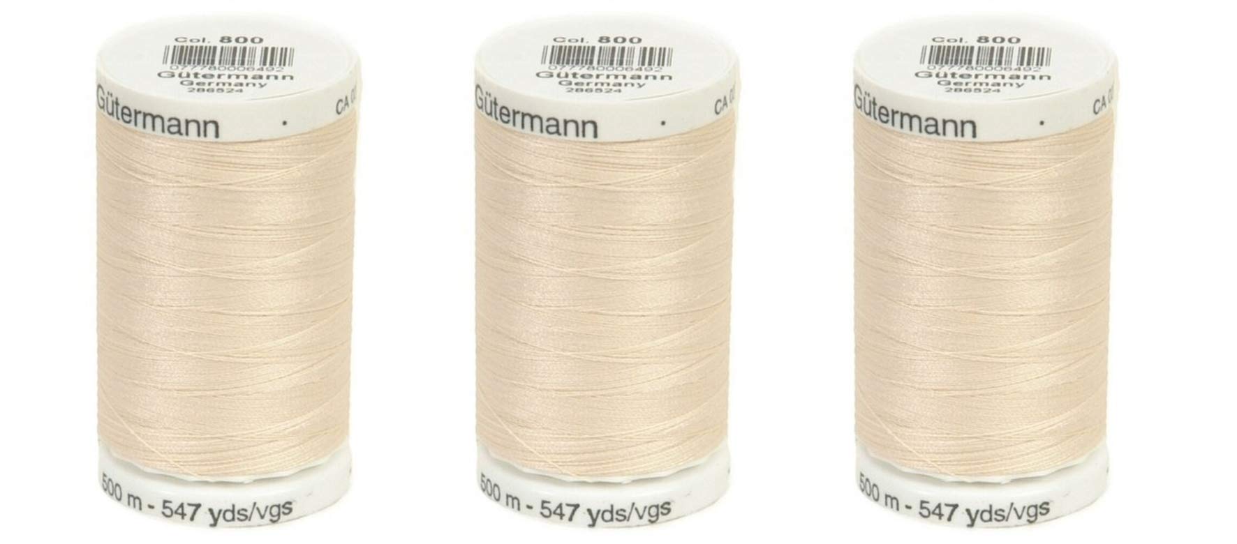 Gutermann Sew-All Thread 547 Yards Col. 800 Ivory (3-Pack)