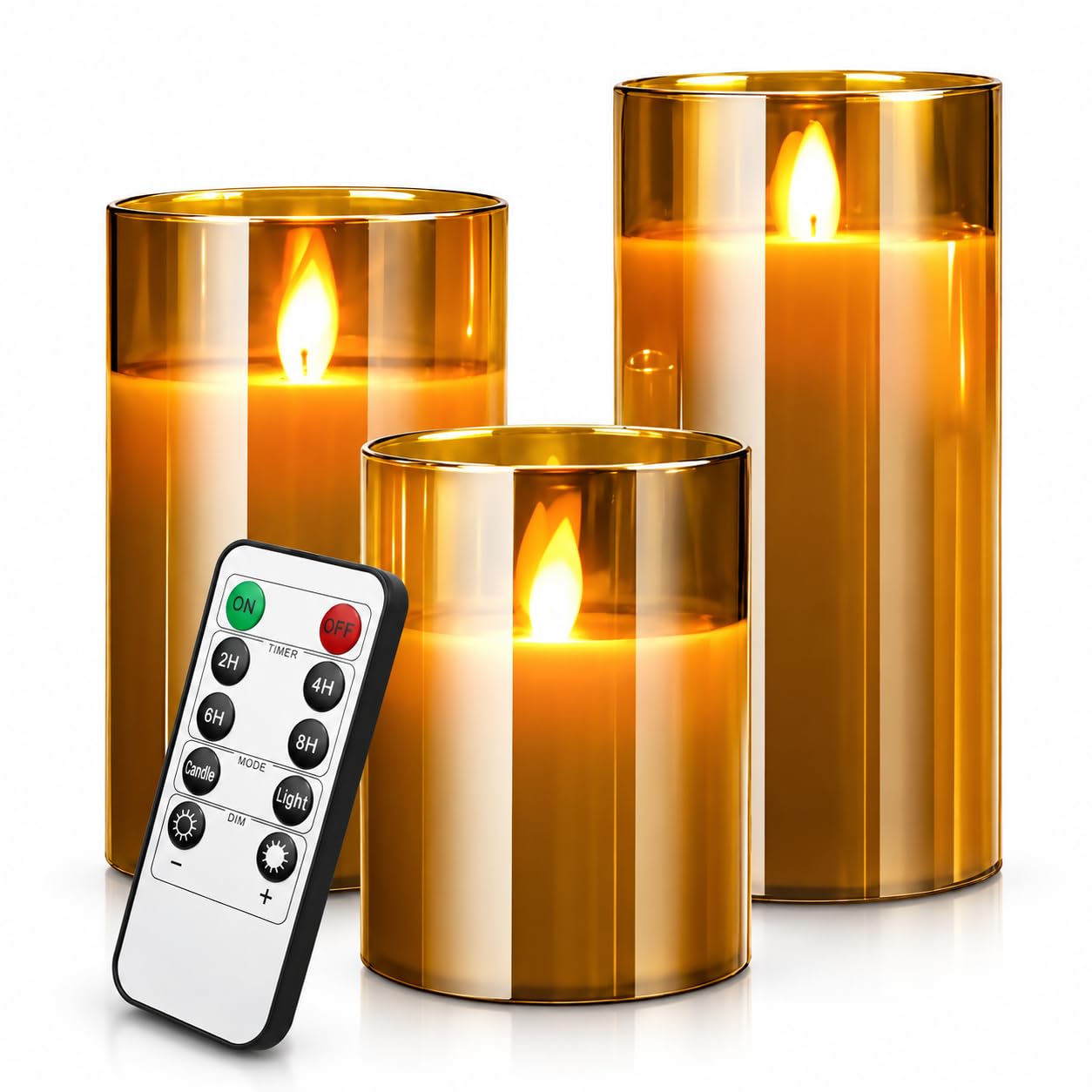 Yinuo Candle Flameless Led Candles Light Flickering,Real Wax Fake Wick Moving Fl