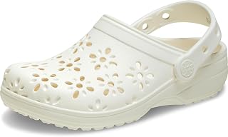 Crocs Unisex-Child Classic Clogs with Floral Cut Out Design, Kids and Toddler Shoes