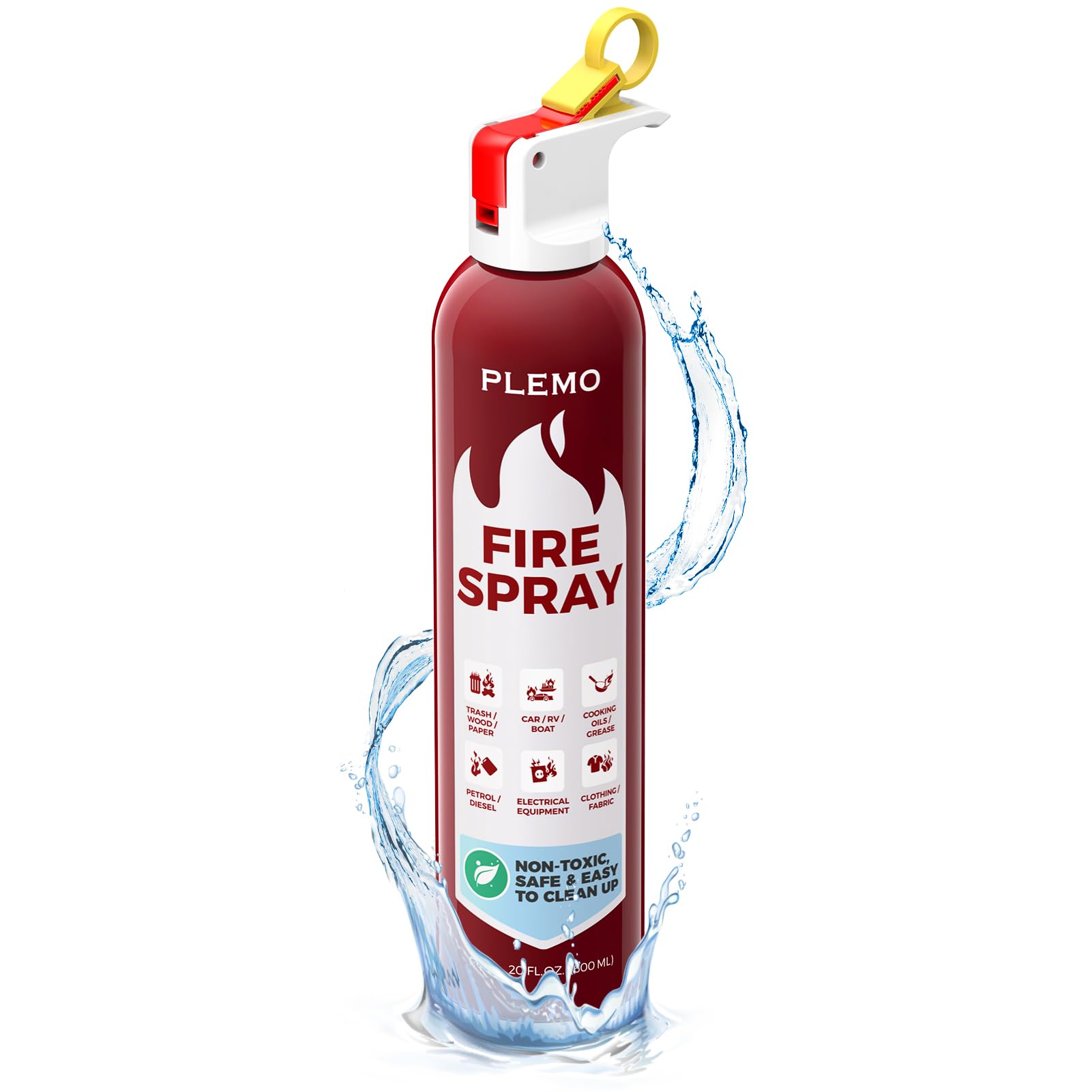 PLEMO Home Fire Extinguisher All-in-1, Car extinguisher for Kitchen, Caravan, Ca