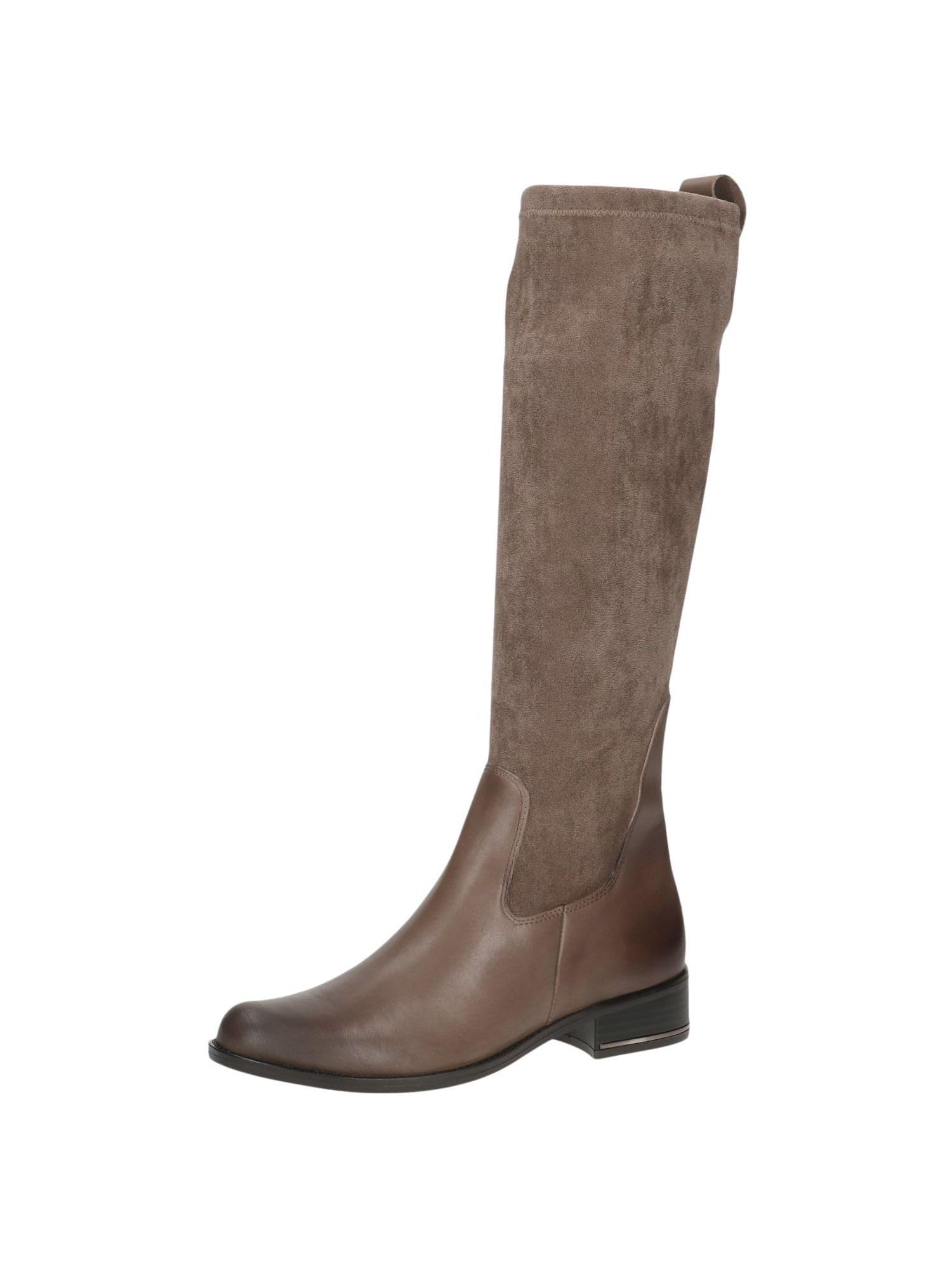 CAPRICE Women's Flat Long Boots, 9-25514-41, Knee Height, Taupe Comb, EU 39 - UK