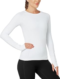 MathCat Workout Shirts for Women Long Sleeve, Workout Tops for Women, Quick Dry Gym Athletic Tops，Seamless Yoga Shirts