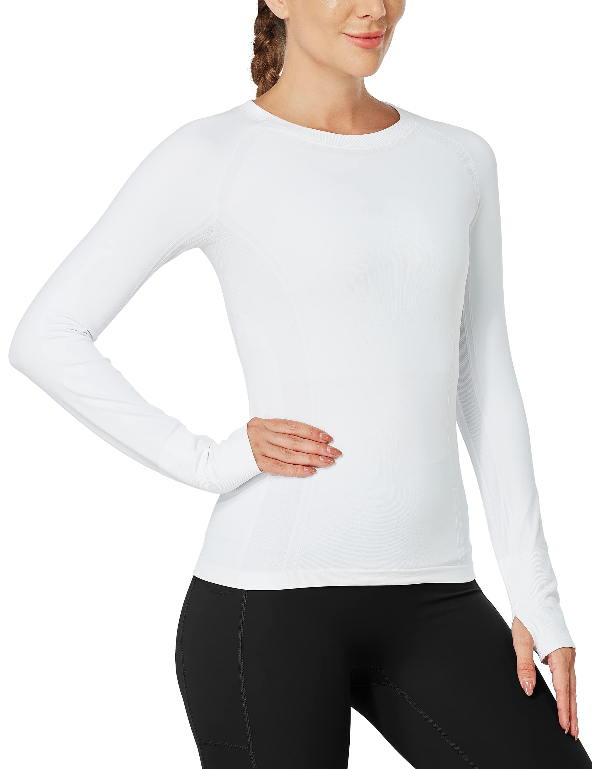 MathCat Workout Shirts for Women Long Sleeve, Workout Tops for Women, Quick Dry 