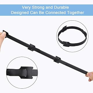 60 Pack Cable Ties Reusable Cable Ties 6 Inch Cord Organizer Straps for Office, Computer, Home, Office, Black