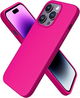 ORNARTO for iPhone 14 Pro Case 6.1", Slim Liquid Silicone Cover-Hot Pink