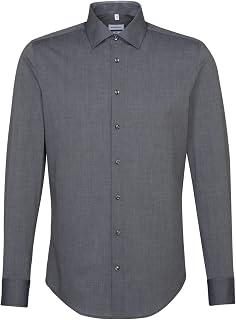 Seidensticker Men's Non-iron Fil a Fil Business Shirt in Slim With Kent-collar Shirt