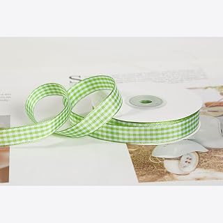 5/8" x 25 Yards Light Green Gingham Ribbon Buffalo Check Ribbon for Gift Wrapping, DIY Crafts, Weddings, Holiday Party Decorations