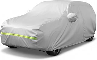 Favoto SUV Car Cover Waterproof Outdoor All Weather Protection | Car Tarp Night Reflective with Side Zipper Wind Dust Sun Rain Snow Leaves Scratch Resistant Universal Fit SUV(480-505 cm)
