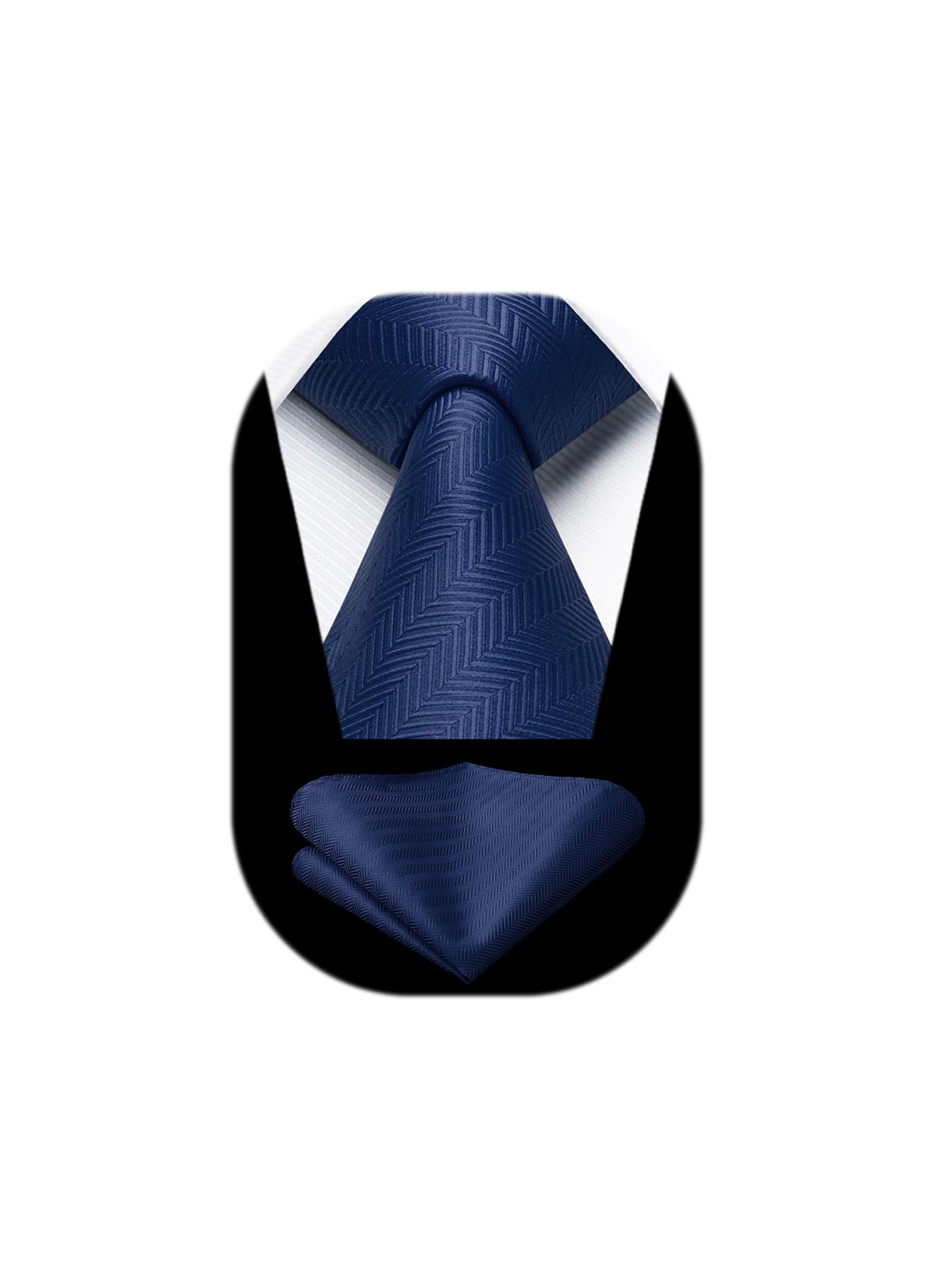 HISDERN Men's Tie and Handkerchief Elegant Neckties Fashion Wedding Houndstooth 