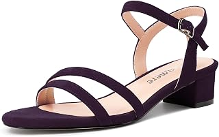 Castamere Women's Low Chunky Wide Kitten Heel Open Toe Strap Ankle Slingback Sandals Dance Dress 3CM Heels