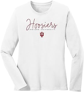 NCAA Thin Script, Team Color Womens Long Sleeve T Shirt, College, University
