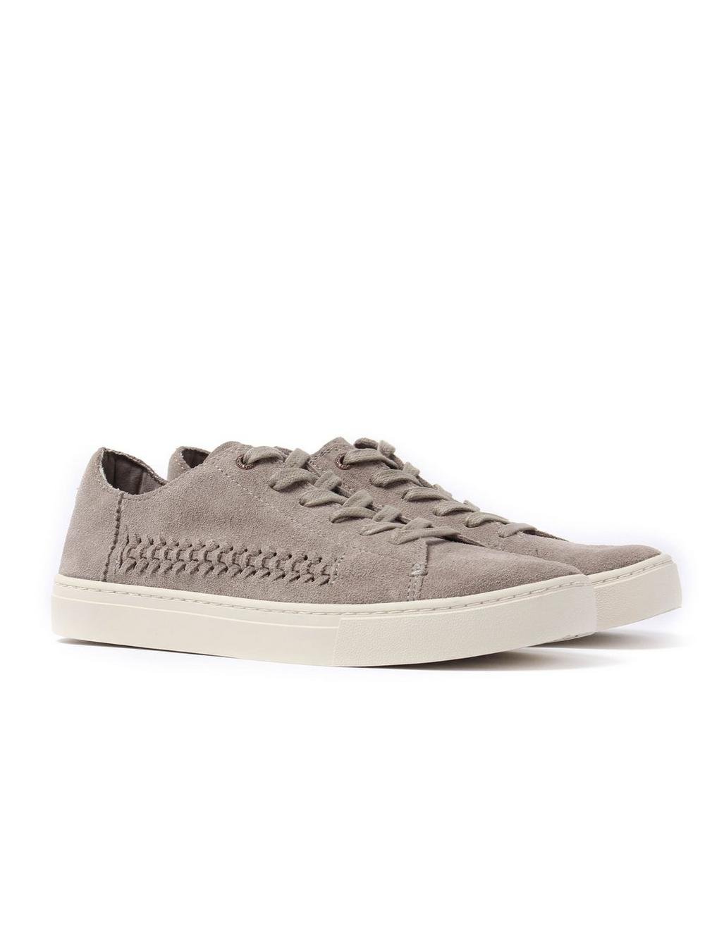 TOMS Tiny Mary Jane Black, Slip-On Sneakers Women, Desert Taupe Suede and Woven 