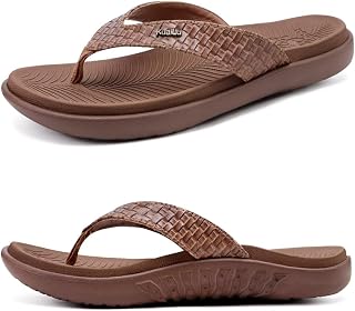 KuaiLu Womens Flip Flops Arch Support Yoga Mat Cushioned Thong Sandals