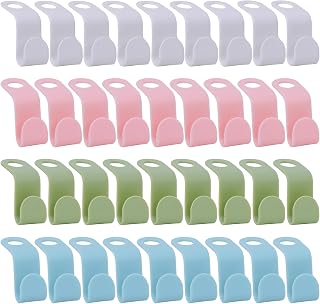 40 Pcs Plastic Waterfall Hooks for Hanging Clothes Organizer Closet