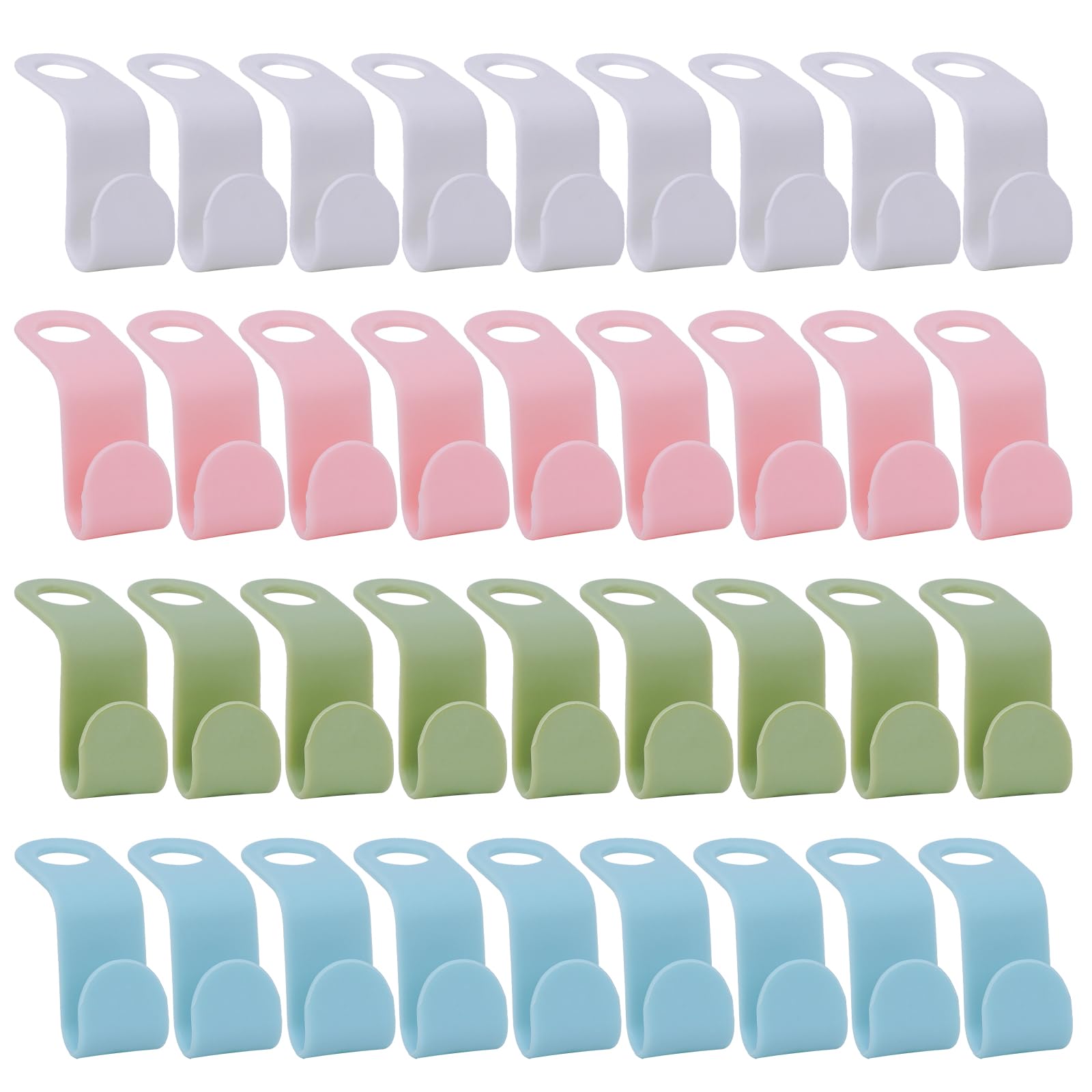 40 Pcs Plastic Waterfall Hooks for Hanging Clothes Organizer Closet