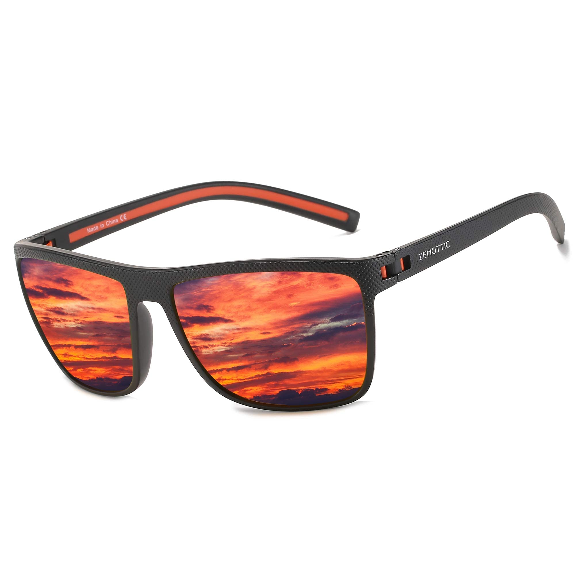 ZENOTTIC Men's Square Polarized Sunglasses: TR90 Ultralight Frame - Driving Fish