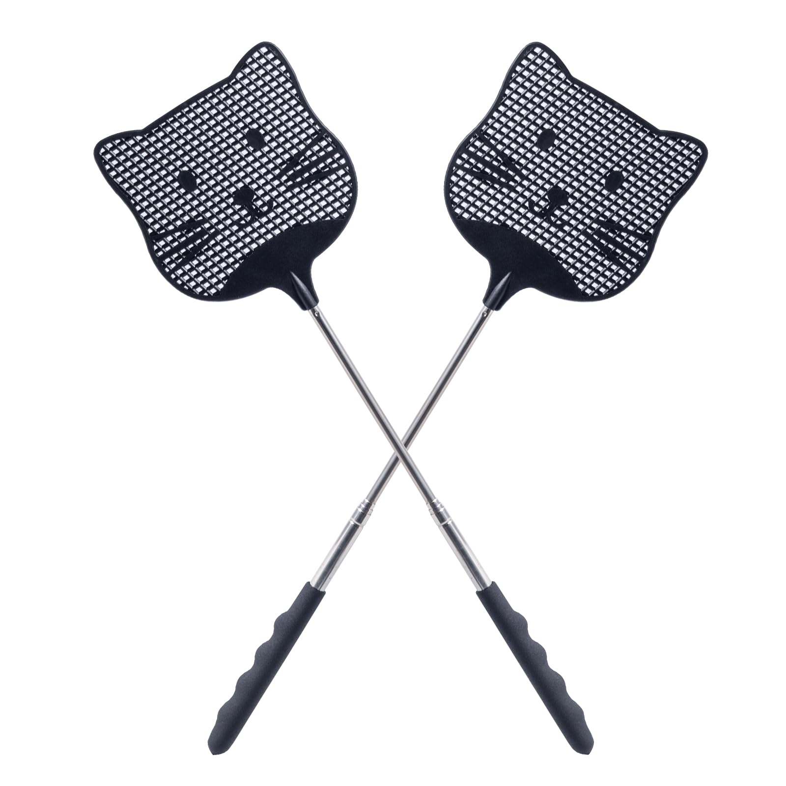 Staruby 2pcs Extendable Fly Swatter, 25 inch Handle Indoors Flyswatters | Plasti