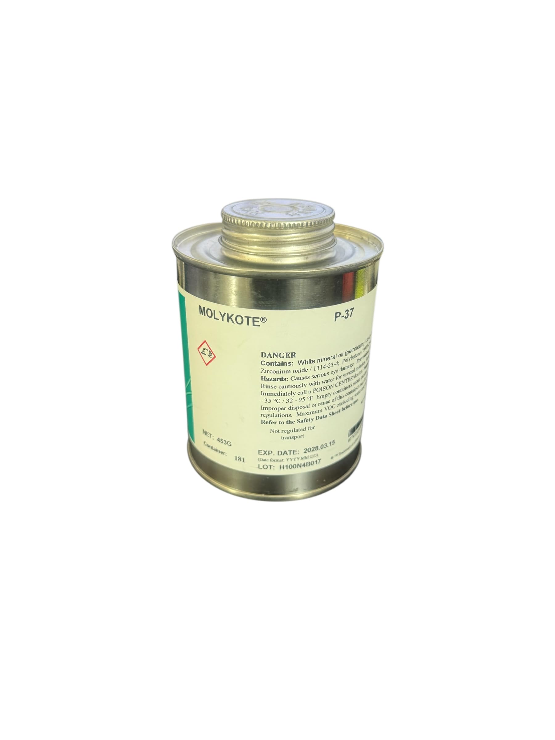 MOLYKOTE P-37 Ultra Pure High Temperature Paste Gray 500 g Can