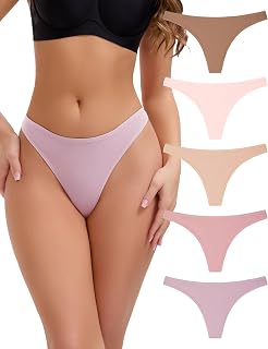 INNERSY Cotton Thongs for Women Sexy Underwear Tanga Ladies Knickers 5 Pack