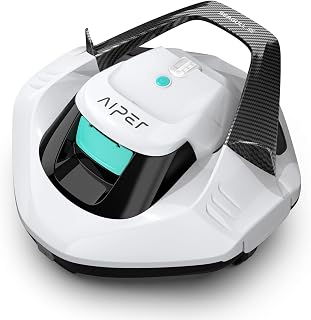 AIPER Cordless Robotic Pool Cleaner, Pool Vacuum Lasts 90 Mins, LED Indicator, Self-Parking, Ideal for Above-Ground Flat Pool up to 860 sq.ft - Seagull SE(Renewed)