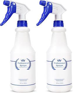 Plastic Spray Bottles, All-Purpose Empty Sprayer Bottle (2 Pack 24 Oz) | Professional Spray Bottle, Leak-Proof, Better Trigger, Measurements, All-Purpose for Cleaning Solutions, Planting, Detailing