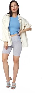 SOFTSAIL Leggings for Women Cycling Shorts Yoga Gym Pants Cotton High Waist with Abdominal Control Slimming Breathable and Elastic for Ladies in Stretch
