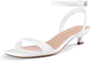 Kitten Heels for Women Ankle Strap Open Toe Low Heel Sandals